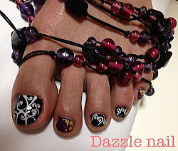 オリエンタルなフットネイル