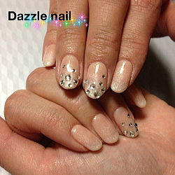 白のパールでグラデーション