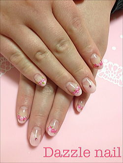 ピンクのフレンチジェル