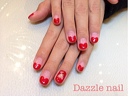 ブライダルのハートフレンチネイル