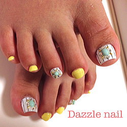 ストライプフットネイル