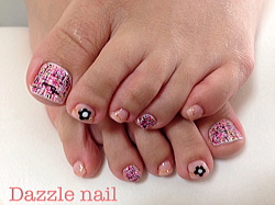 2014年秋のフットネイル　秋にぐっと増えるデザインのツイード